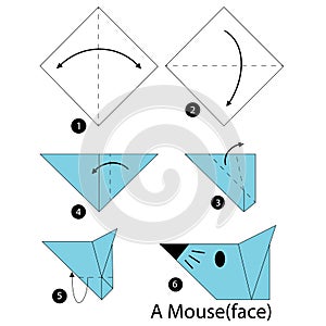 Step by step instructions how to make origami A Mouse.