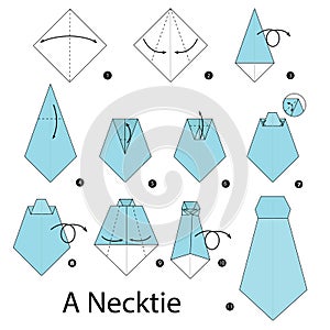 Step by step instructions how to make origami A Necktie.