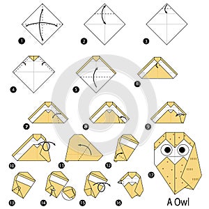 Step by step instructions how to make origami A Owl