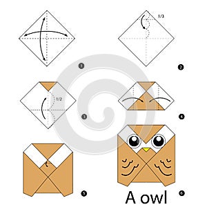 Step by step instructions how to make origami Owl. photo