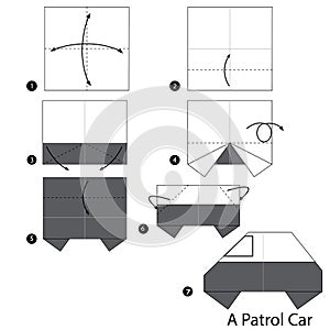 Step by step instructions how to make origami A Patrol Car.