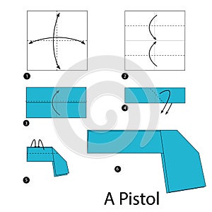 Step by step instructions how to make origami A Pistol.