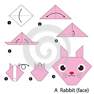 Step by step instructions how to make origami A Rabbit.