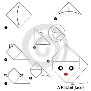 Step by step instructions how to make origami A Rabbit.