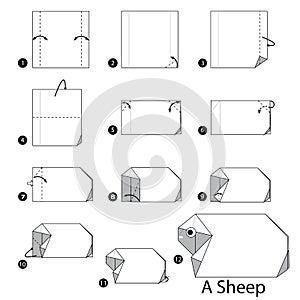 Step by step instructions how to make origami A Sheep.