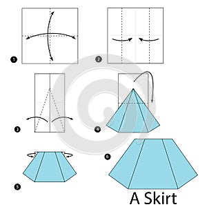 Step by step instructions how to make origami A Skirt.