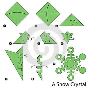 Step by step instructions how to make origami A Snow Crystal