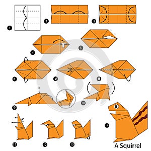 Step by step instructions how to make origami A Squirrel.