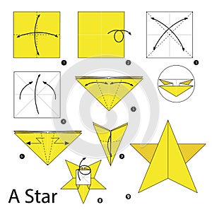 Step by step instructions how to make origami A Star.