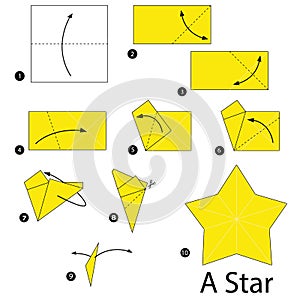 step by step instructions how to make origami A Star.