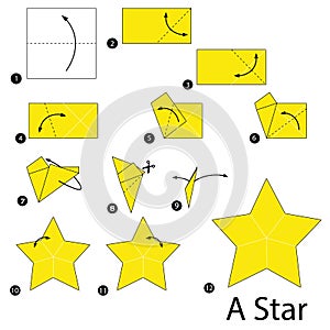 Step by step instructions how to make origami A Star photo