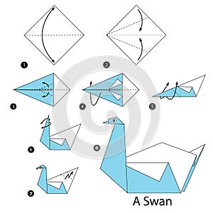 Step by step instructions how to make origami A Swan.