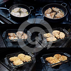 Step by step process of cooking Parmesan crusted chicken breast