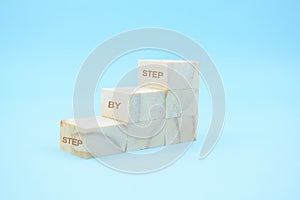 Step By Step to the top wooden cubes