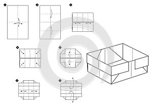 Step by step tutorial how to make origami box