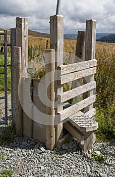 Step Stile style, with gate for dog, North Wales