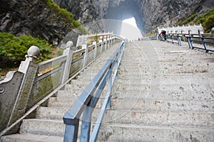 Step in tianmen mountain