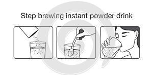 Step to brewing instant powder drink