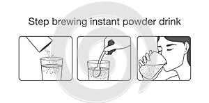 Step to brewing instant powder drink photo