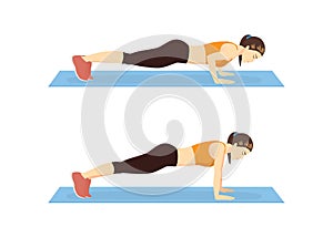Step to instruction in push up photo