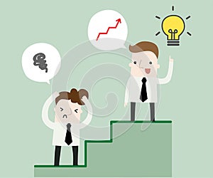 Step to success business cartoon concept