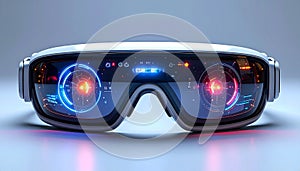 Futuristic AR Smart Glasses with Glowing UI