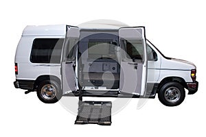 Step Van Handicap Wheelchair Lift Isolated photo