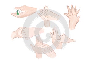 Step washing hand or hand sanitizer from coronavirus vector ilustration