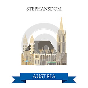 Stephansdom St Stephan Cathedral Vienna Austria flat vector