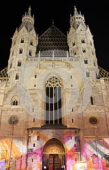 Stephansdom in Vienna by night