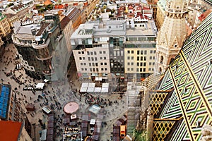 Stephansplatz square from the top