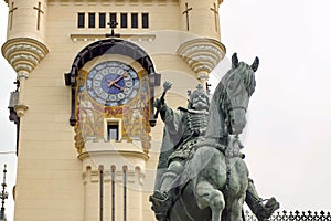 Stephen the Great Statue - Palace of Culture - landmark attraction in Iasi, Romania