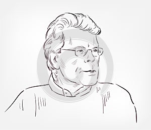 Stephen King vector sketch portrait isolated