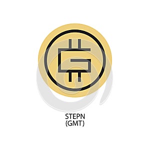 STEPN GMT cryptocurrency logo icon vector