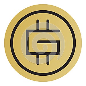 Stepn GMT token symbol cryptocurrency logo in circle, coin icon isolated on white background