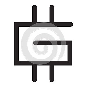 Stepn GMT token symbol cryptocurrency logo coin icon isolated on white background