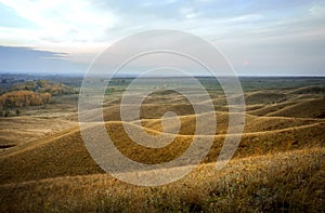 Steppe hills in the fall, Ural mountains