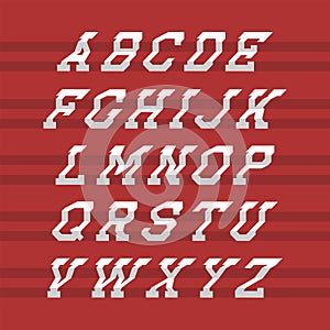 Stepped alphabet letters design