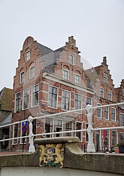 Stepped gables in historical Dokkum, Netherlands photo