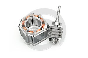 Stepper motor, disassembled,