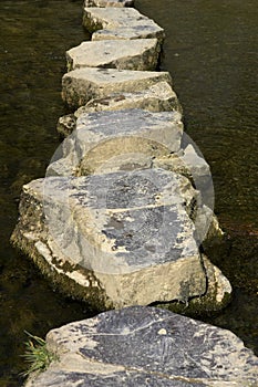 Stepping stones across river