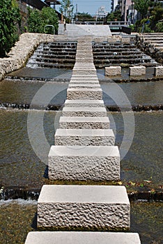 Stepping Stones in Horu-Kawa River