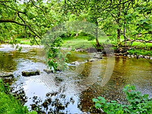 Stepping Stones, Kettlewell, River Wharfe, Wharfedale, Yorkshire Dales, England
