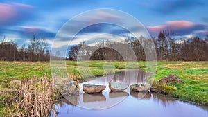 Stepping stones in river