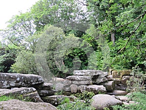 Stepping stones on the river dart on dartmoor