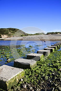 Stepping Stones at Three Cliffs Bay, Wales