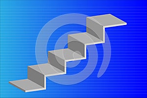 Growth Abstract Concept with Three Dimensional Steps