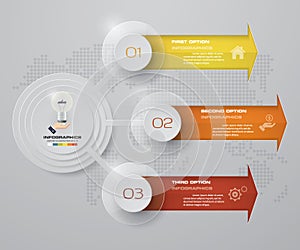3 steps of arrow Infografics template. for your presentation.