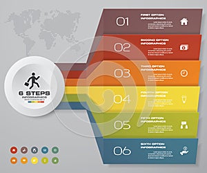 6 steps of arrow Infografics template. for your presentation. EPS 10.