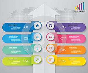 8 steps of arrow infografics template. for your presentation.